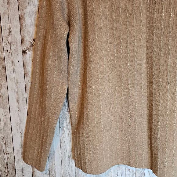 Women's Tahari Turtleneck Sweater, S, Brown/Tan - Picture 4 of 9